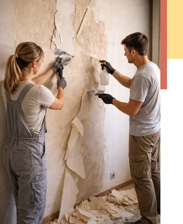 Снятие старых обоев в Мончегорске от 5303 руб. под ключ недорого | ОТДЕЛОЧНИК-Мнч