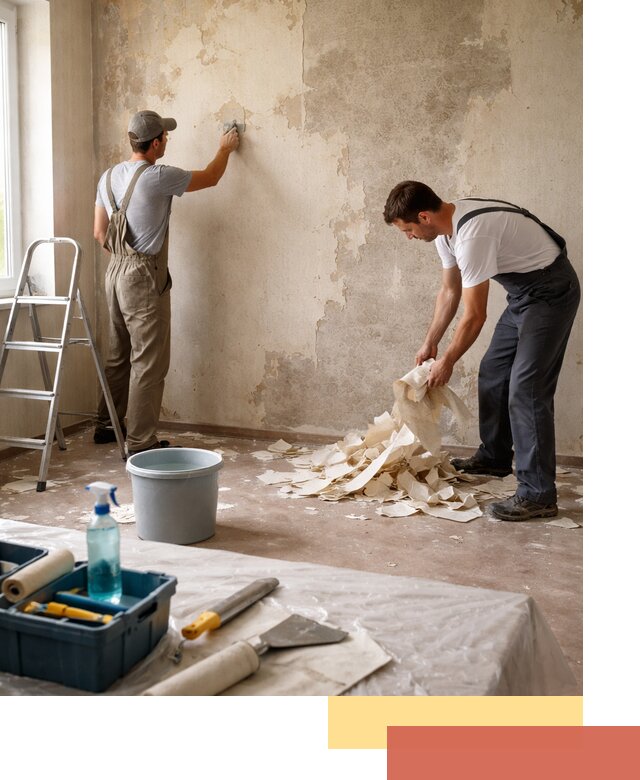 Снятие старых обоев в Мончегорске быстро и качественно