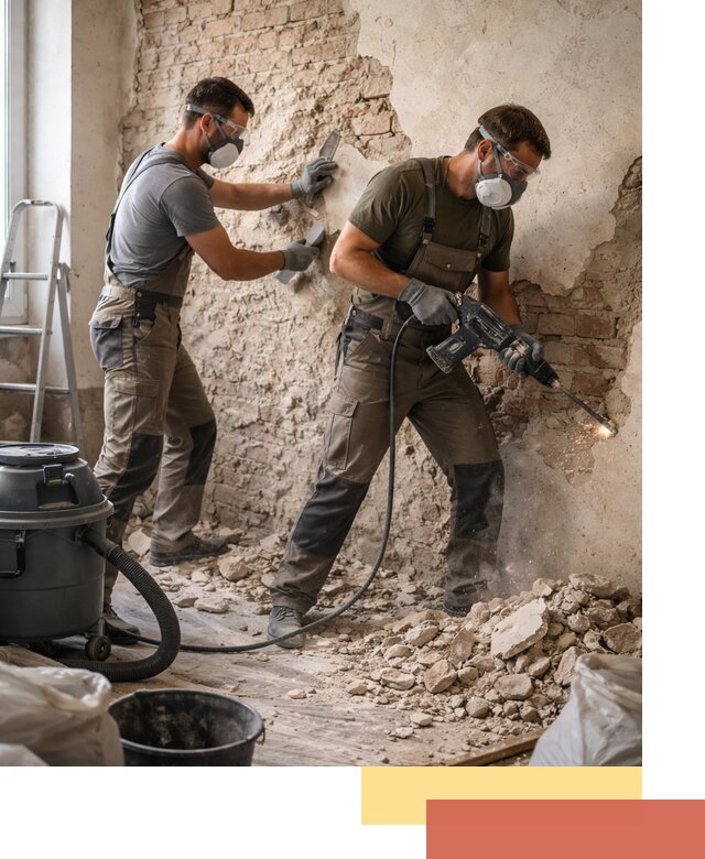 Демонтаж штукатурки со стен в Мончегорске быстро и аккуратно