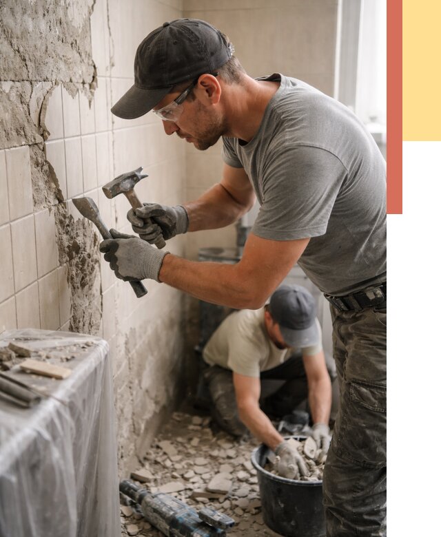 Демонтаж плитки со стен в Мончегорске от 859 руб. — быстро и недорого | ОТДЕЛОЧНИК-Мнч