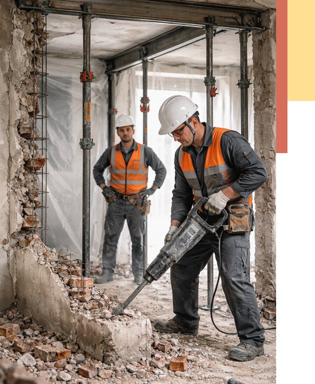 Снос несущих стен в Мончегорске от 10353 руб. — демонтаж несущей стены под ключ | ОТДЕЛОЧНИК-Мнч