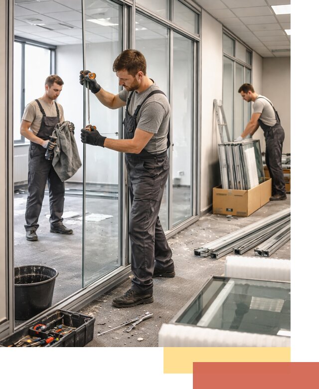 Демонтаж стеклянных перегородок в Мончегорске быстро и безопасно