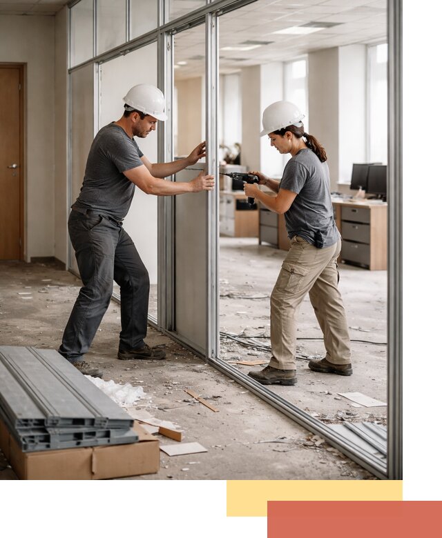 Демонтаж алюминиевых перегородок в Мончегорске быстро и аккуратно