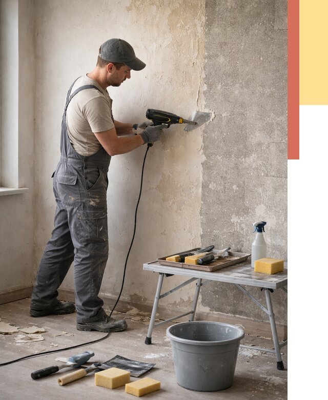 Очистка стен от клея в Мончегорске от 1869 руб. — снятие и удаление клея со стен | ОТДЕЛОЧНИК-Мнч