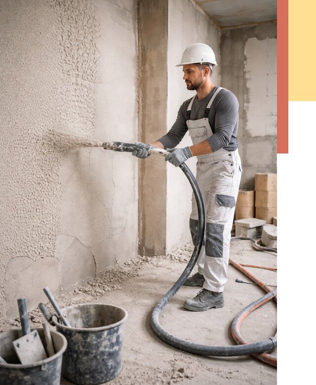 Машинная штукатурка стен в Мончегорске под ключ от 6565 руб./м2 | ОТДЕЛОЧНИК-Мнч