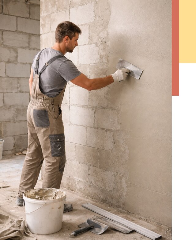 Штукатурка стен из газобетона в Мончегорске от 2121 руб./м2 — быстро и недорого | ОТДЕЛОЧНИК-Мнч