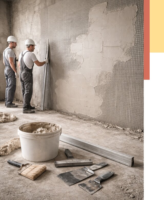 Штукатурка стен по сетке в Мончегорске от 5555 руб./м2 — быстро и недорого | ОТДЕЛОЧНИК-Мнч