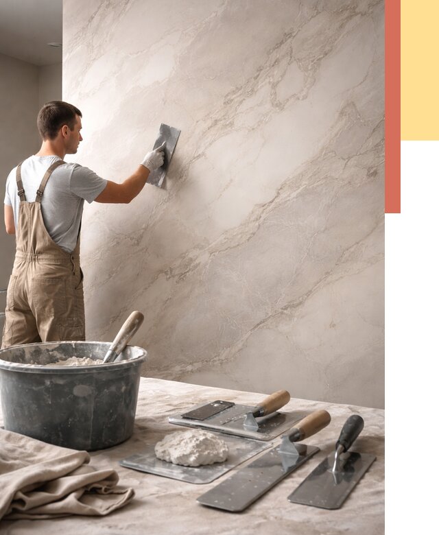 Декоративная штукатурка под мрамор в Мончегорске от 2828 руб./м² — быстро и недорого | ОТДЕЛОЧНИК-Мнч