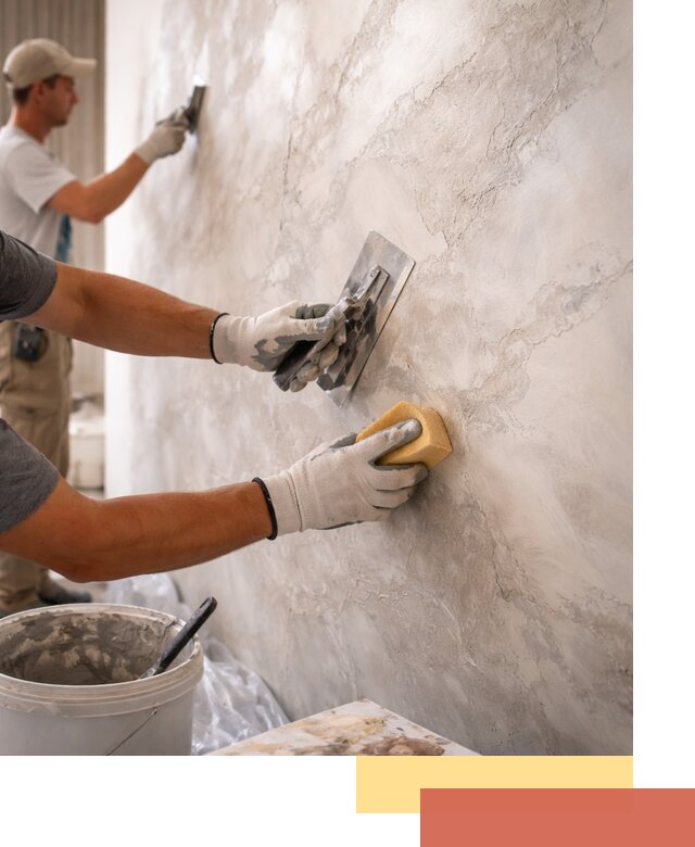 Декоративная штукатурка под мрамор в Мончегорске для стен и потолков