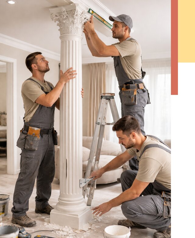 Установка декоративных колонн в Мончегорске от 12120 руб. под ключ | ОТДЕЛОЧНИК-Мнч