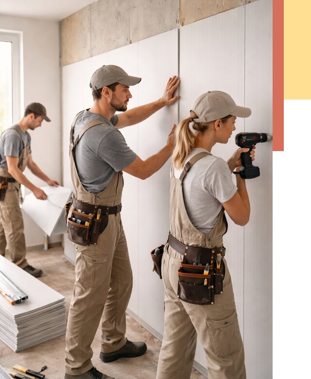 Монтаж ПВХ панелей на стены в Мончегорске от 455 руб/м2 — быстро и недорого | ОТДЕЛОЧНИК-Мнч