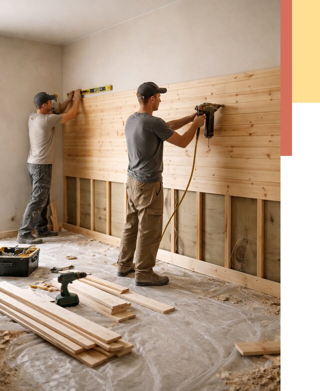 Монтаж деревянной вагонки на стены в Мончегорске от 7575 руб. | Услуги монтажа вагонки | ОТДЕЛОЧНИК-Мнч