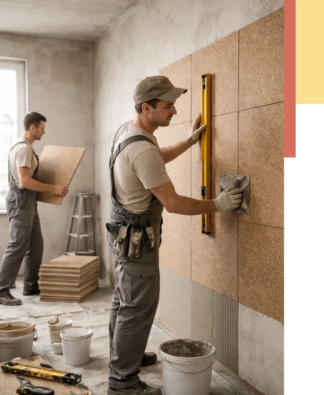 Монтаж пробковых панелей на стены в Мончегорске от 3535 руб. — ОТДЕЛОЧНИК-Мнч