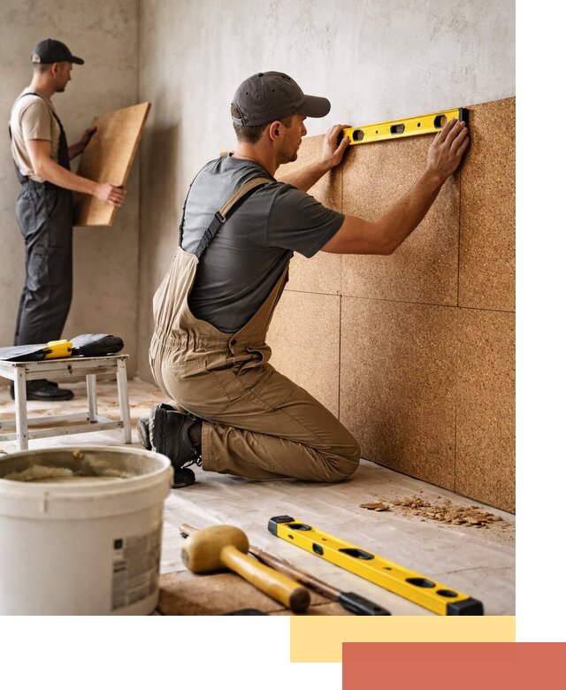 Монтаж пробковых панелей на стены в Мончегорске быстро и качественно