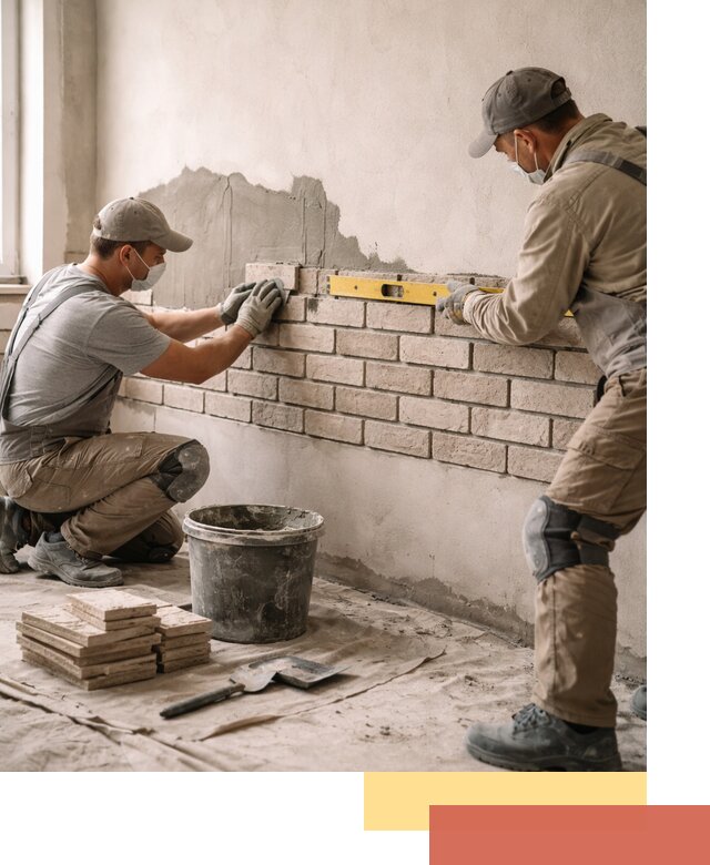 Монтаж декоративного кирпича профессионально в Мончегорске