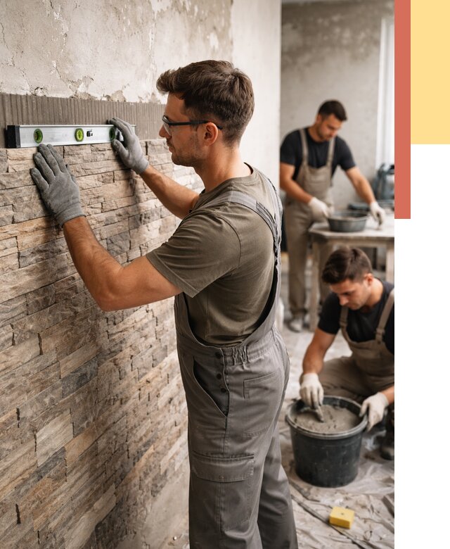 Монтаж искусственного камня в Мончегорске от 4545 руб. под ключ | ОТДЕЛОЧНИК-Мнч