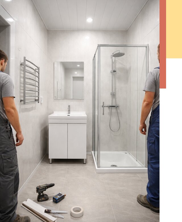 Отделка ванной комнаты панелями ПВХ в Мончегорске от 4545 руб. за м2 | ОТДЕЛОЧНИК-Мнч