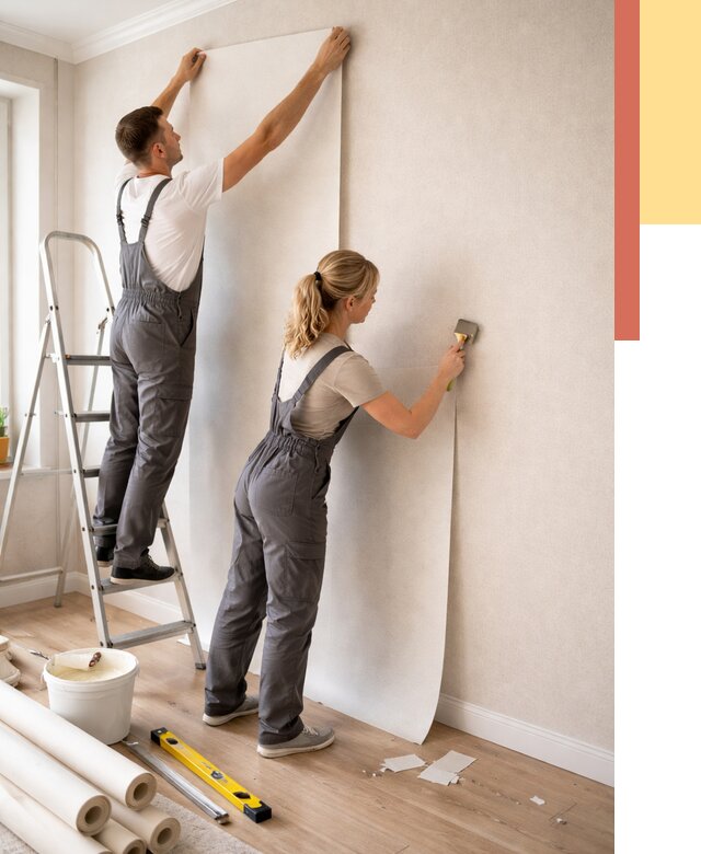 Поклейка флизелиновых обоев в Мончегорске от 6060 руб. | Быстро и недорого — ОТДЕЛОЧНИК-Мнч