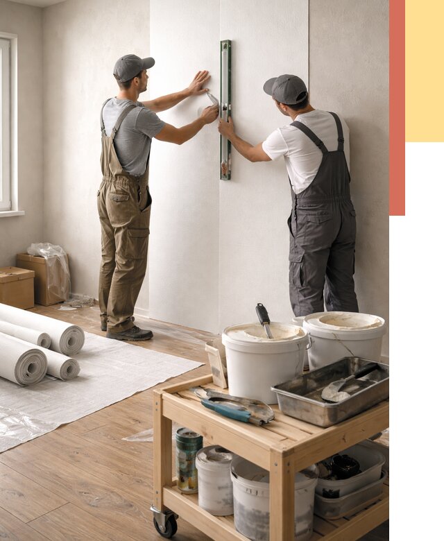 Поклейка стеклообоев в Мончегорске от 6565 руб. за м2 — быстро и недорого | ОТДЕЛОЧНИК-Мнч