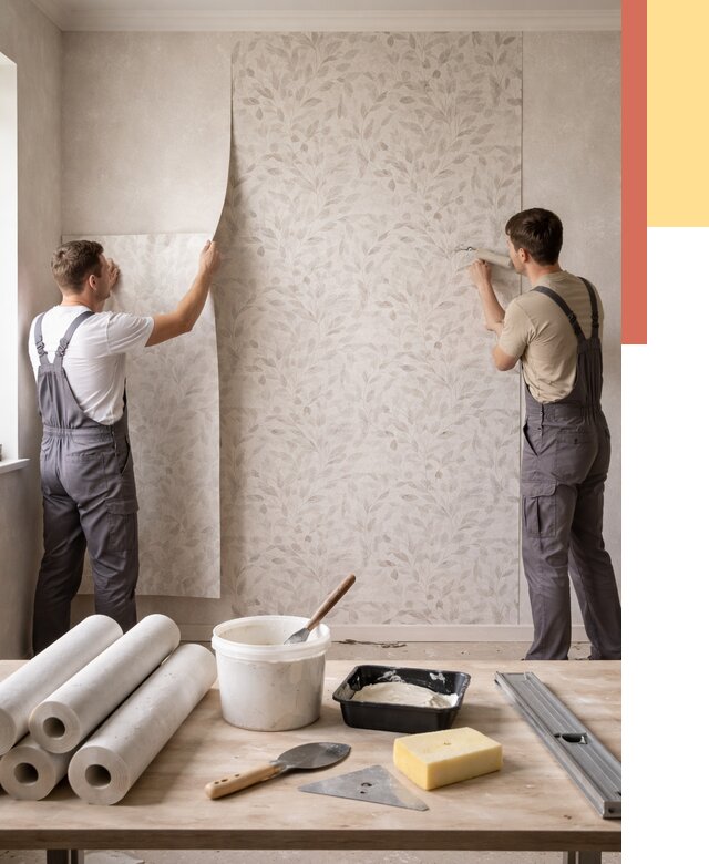 Поклейка обоев с подбором рисунка в Мончегорске от 3535 руб. | ОТДЕЛОЧНИК-Мнч - быстро и недорого