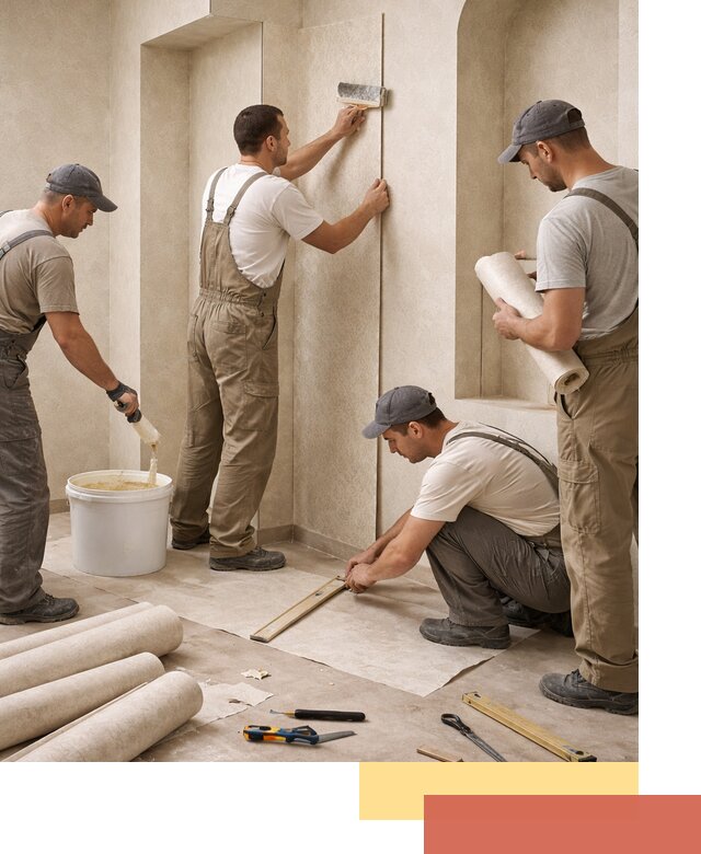 Поклейка обоев на сложные стены и неровные поверхности в Мончегорске