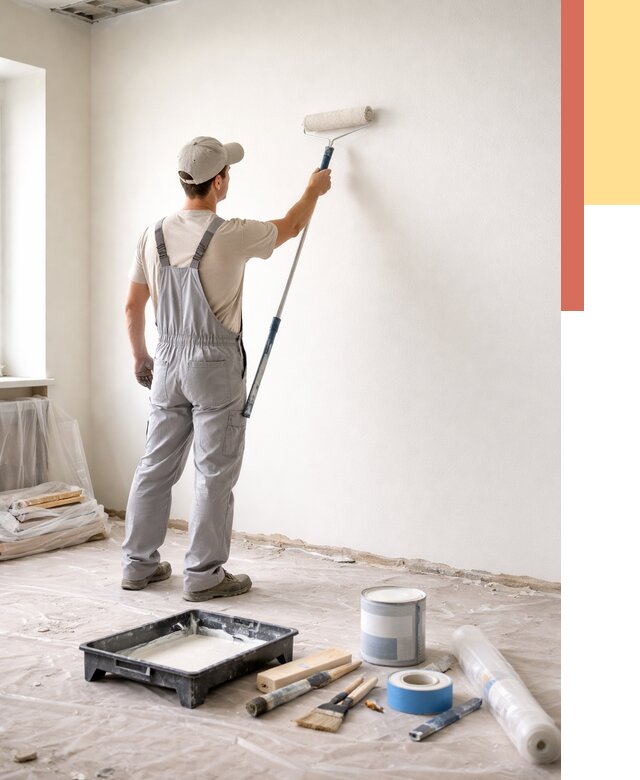 Покраска стен водоэмульсионной краской в Мончегорске от 455 руб. за м² | ОТДЕЛОЧНИК-Мнч