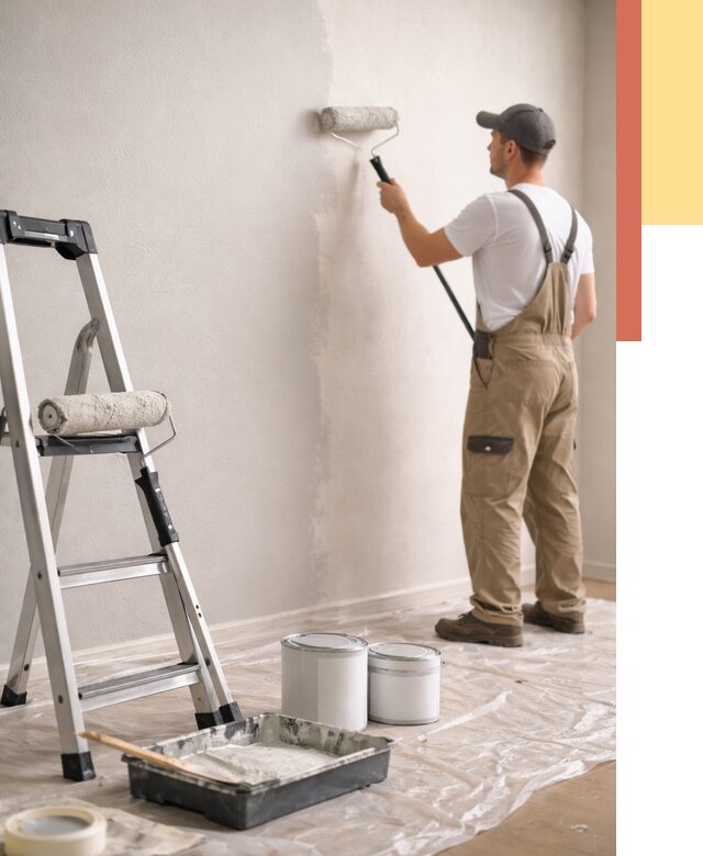 Покраска стен латексной краской в Мончегорске от 4545 руб. за м2 | ОТДЕЛОЧНИК-Мнч