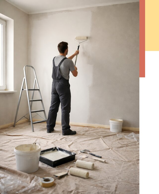 Покраска стен моющейся краской в Мончегорске от 354 руб./м² — быстро и недорого | ОТДЕЛОЧНИК-Мнч