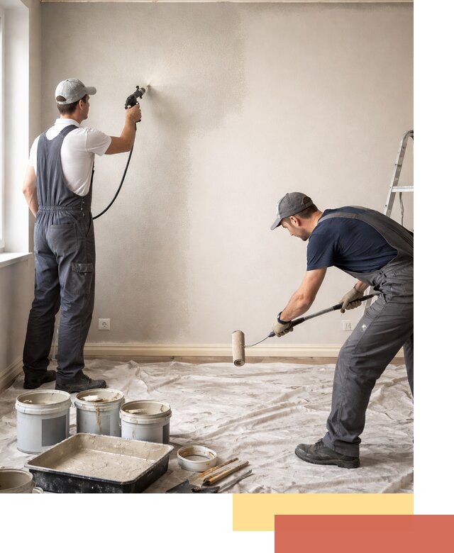 Покраска стен моющейся краской и защита поверхностей в Мончегорске