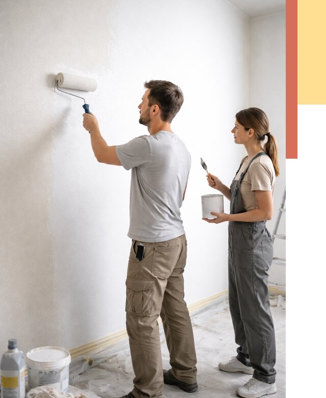 Окраска стен по стеклохолсту в Мончегорске от 4545 руб/м² под ключ | ОТДЕЛОЧНИК-Мнч