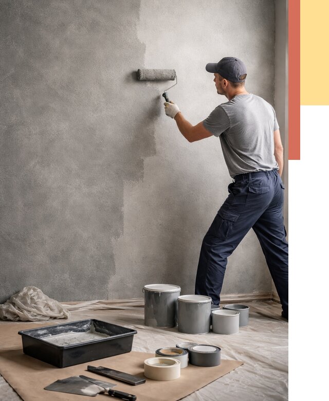 Покраска стен под бетон в Мончегорске от 657 руб. за м2 — быстро и недорого | ОТДЕЛОЧНИК-Мнч