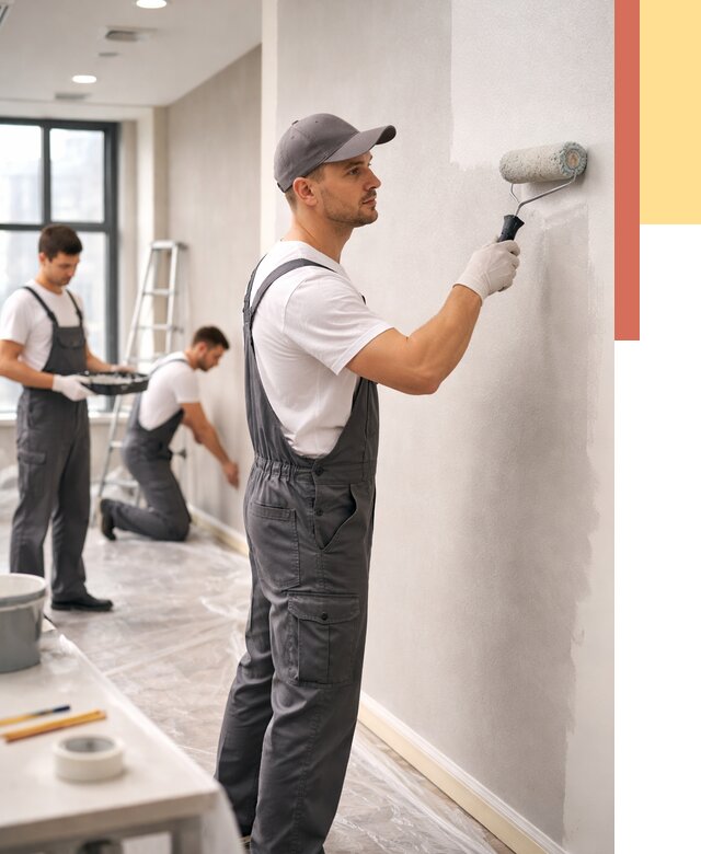 Покраска стен в офисе в Мончегорске от 8585 руб. — быстро и недорого | ОТДЕЛОЧНИК-Мнч