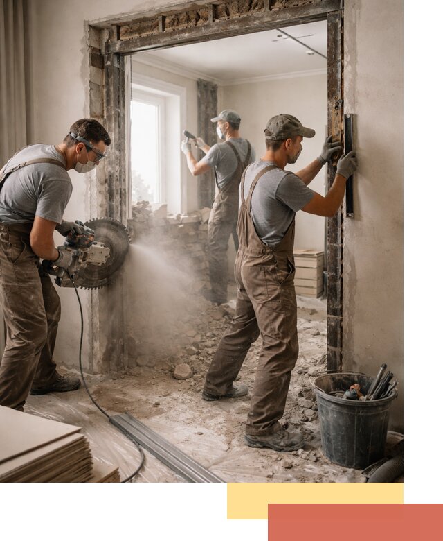 Расширение дверного проема под установку новой двери в Мончегорске