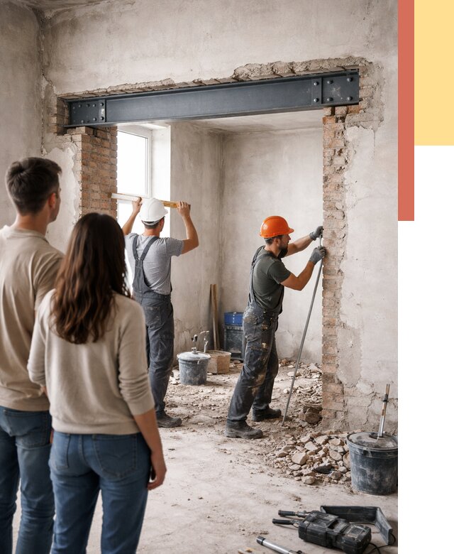 Усиление проема в стене в Мончегорске от 9595 руб. — усиление дверного проема металлоконструкцией | ОТДЕЛОЧНИК-Мнч