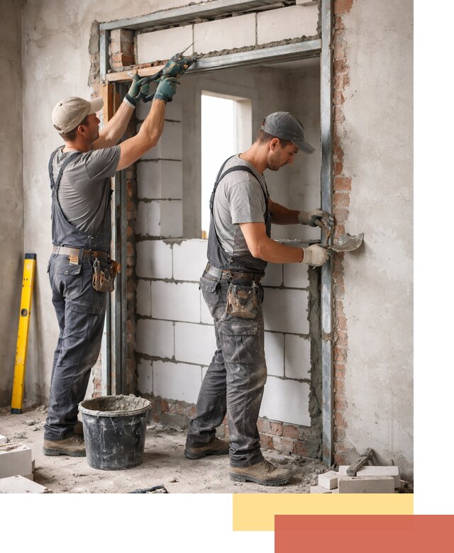 Закладка дверного проема под ключ в Мончегорске: демонтаж, монтаж, отделка