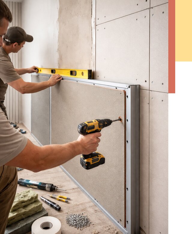 Шумоизоляция стен панелями ЗИПС в Мончегорске от 2222 руб./м² под ключ | ОТДЕЛОЧНИК-Мнч