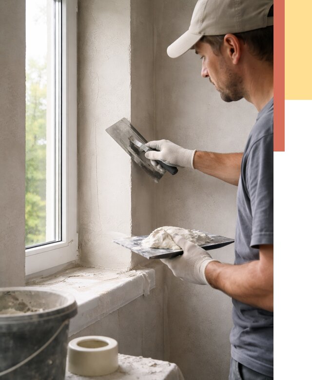 Штукатурка откосов в Мончегорске от 4545 руб/м² — услуги и выравнивание под ключ | ОТДЕЛОЧНИК-Мнч