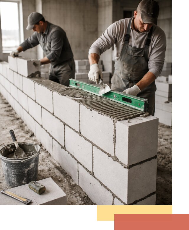 Кладка перегородок из газобетона в Мончегорске быстро и качественно