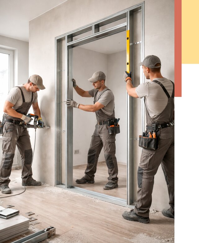 Устройство дверного проема в перегородке в Мончегорске от 4545 руб. под ключ | ОТДЕЛОЧНИК-Мнч