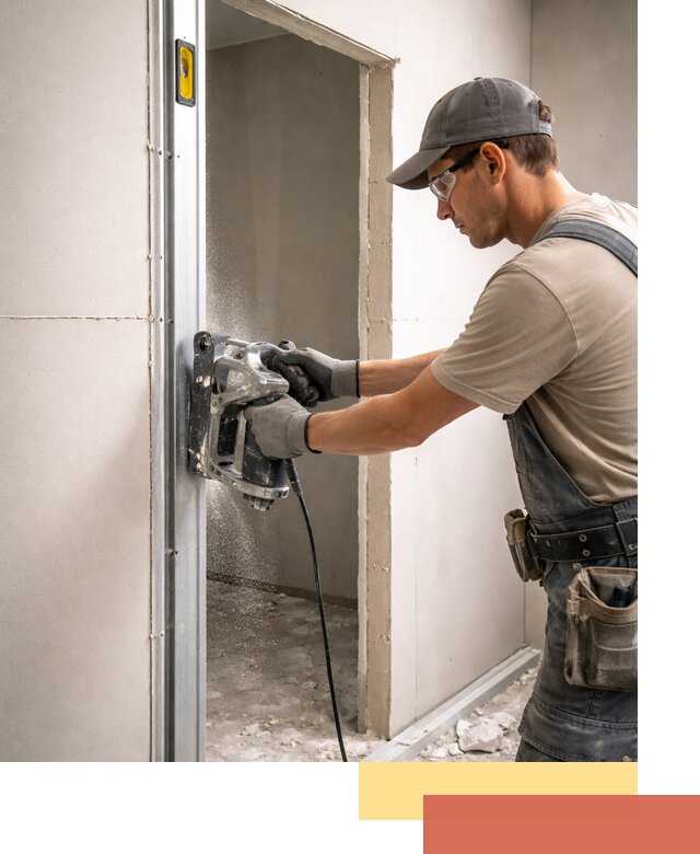 Устройство дверного проема в перегородке в Мончегорске