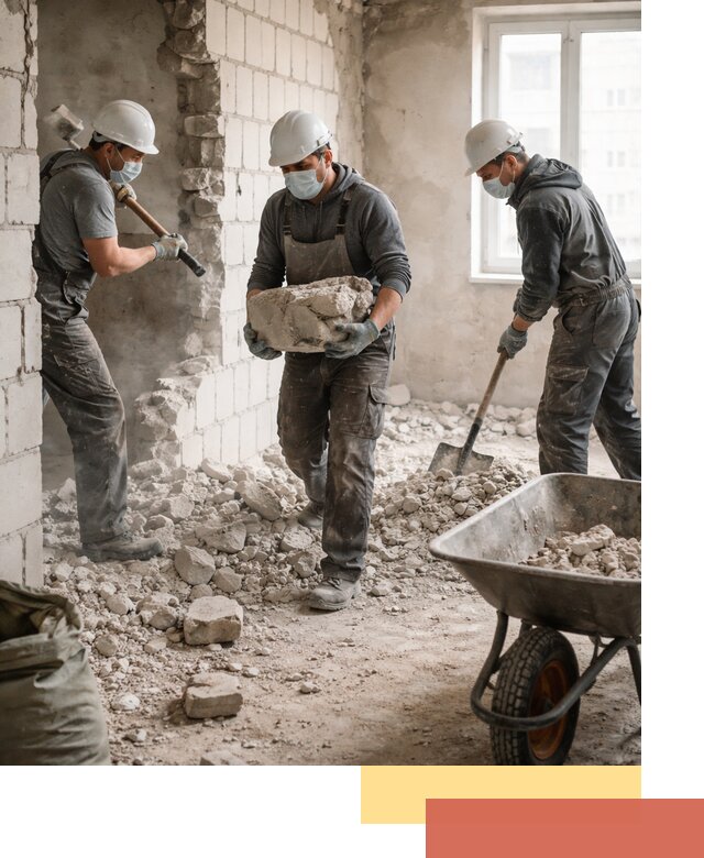 Демонтаж блочных перегородок в Мончегорске быстро и аккуратно