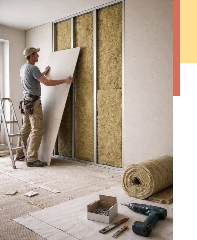 Перегородка из гипсокартона с шумоизоляцией в Мончегорске от 3151 руб. | ОТДЕЛОЧНИК-Мнч