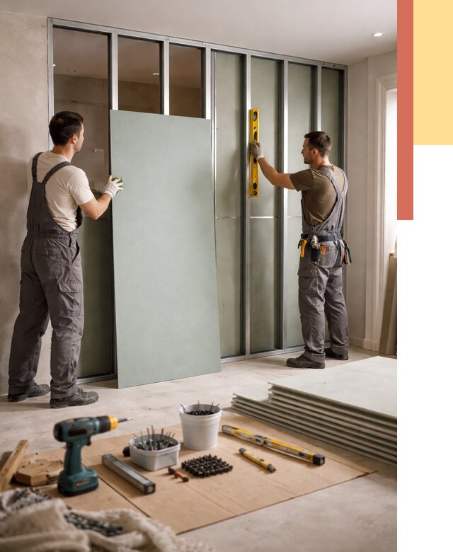 Перегородка из влагостойкого гипсокартона в Мончегорске от 4848 руб. — монтаж под ключ | ОТДЕЛОЧНИК-Мнч