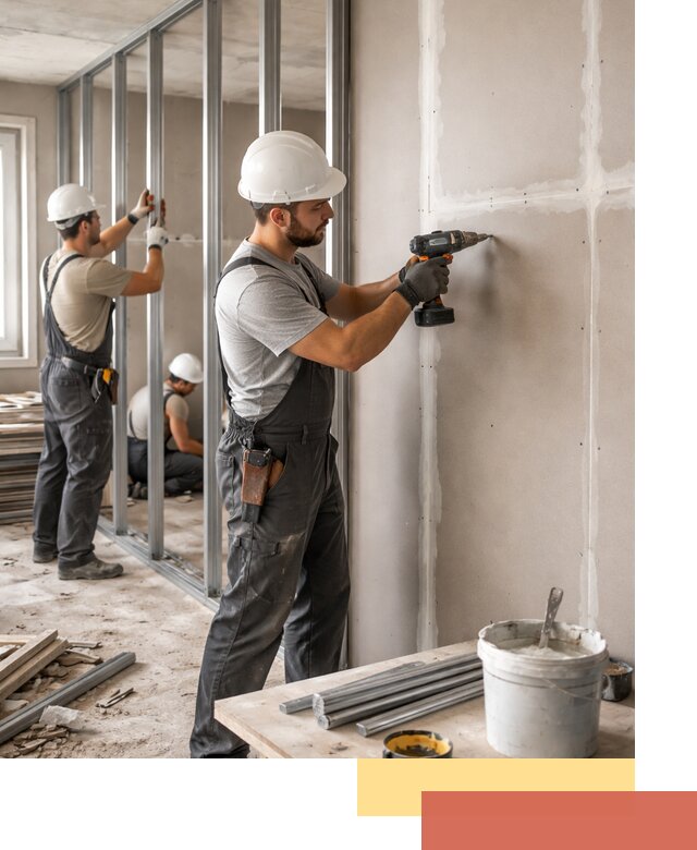 Перегородки из огнестойкого гипсокартона в Мончегорске под ключ