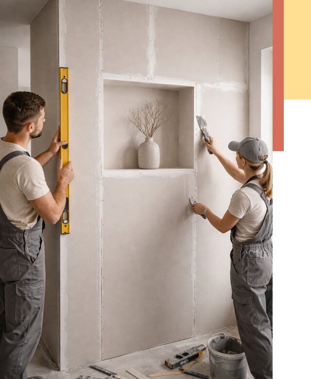 Перегородка из гипсокартона с нишей в Мончегорске от 3283 руб. под ключ | ОТДЕЛОЧНИК-Мнч