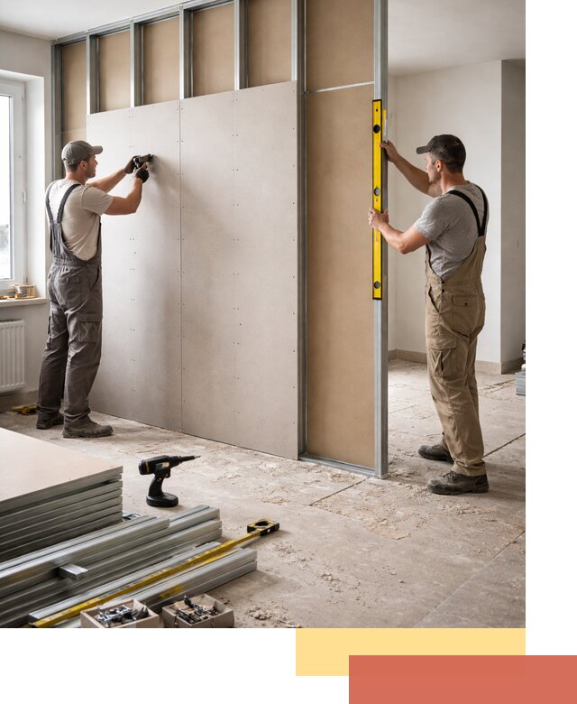 Зонирующая перегородка из гипсокартона под ключ в Мончегорске