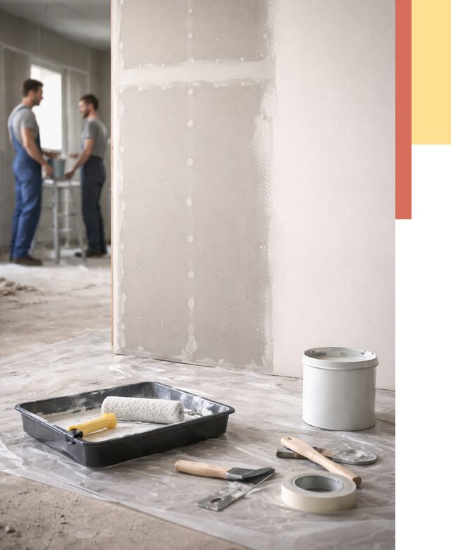 Покраска перегородок из гипсокартона в Мончегорске от 4545 руб. под ключ | ОТДЕЛОЧНИК-Мнч