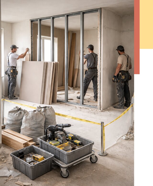 Перенос гипсокартонной перегородки в Мончегорске под ключ от 4545 руб. | Демонтаж и монтаж – ОТДЕЛОЧНИК-Мнч