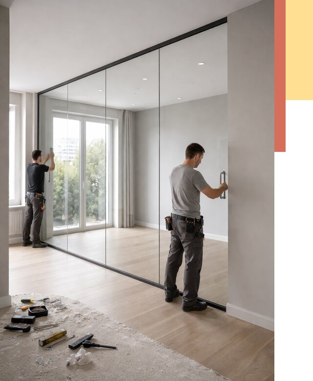 Изготовление стеклянных перегородок в Мончегорске от 12474 руб. под ключ | ОТДЕЛОЧНИК-Мнч