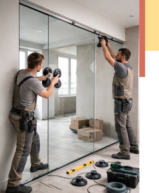 Монтаж стеклянных перегородок в Мончегорске от 6565 руб. | ОТДЕЛОЧНИК-Мнч